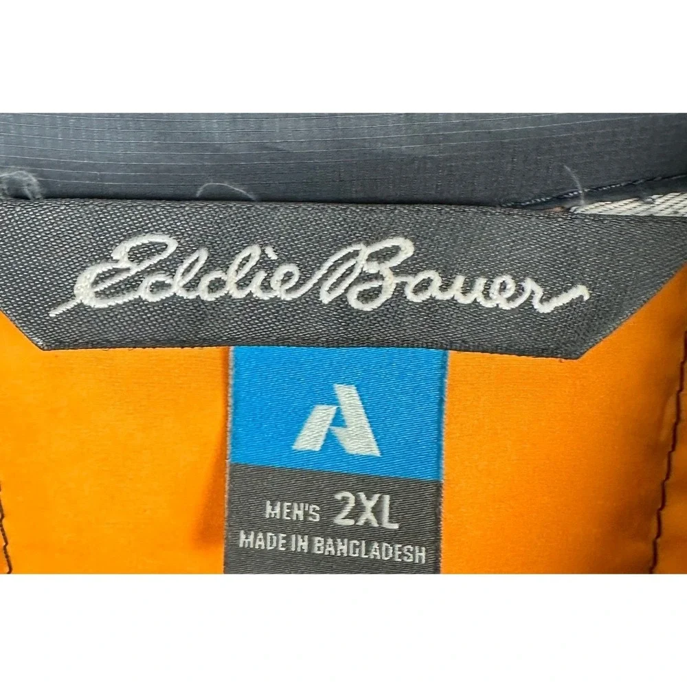 Eddie Bauer First Ascent Vest Mens 2XL Dark Grey Orange EB800 Down Hybrid Puffer